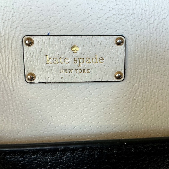 Vintage KATE SPADE Satchel Tote Shoulder Crossbody Bag Leather Black Medium - Picture 3 of 7